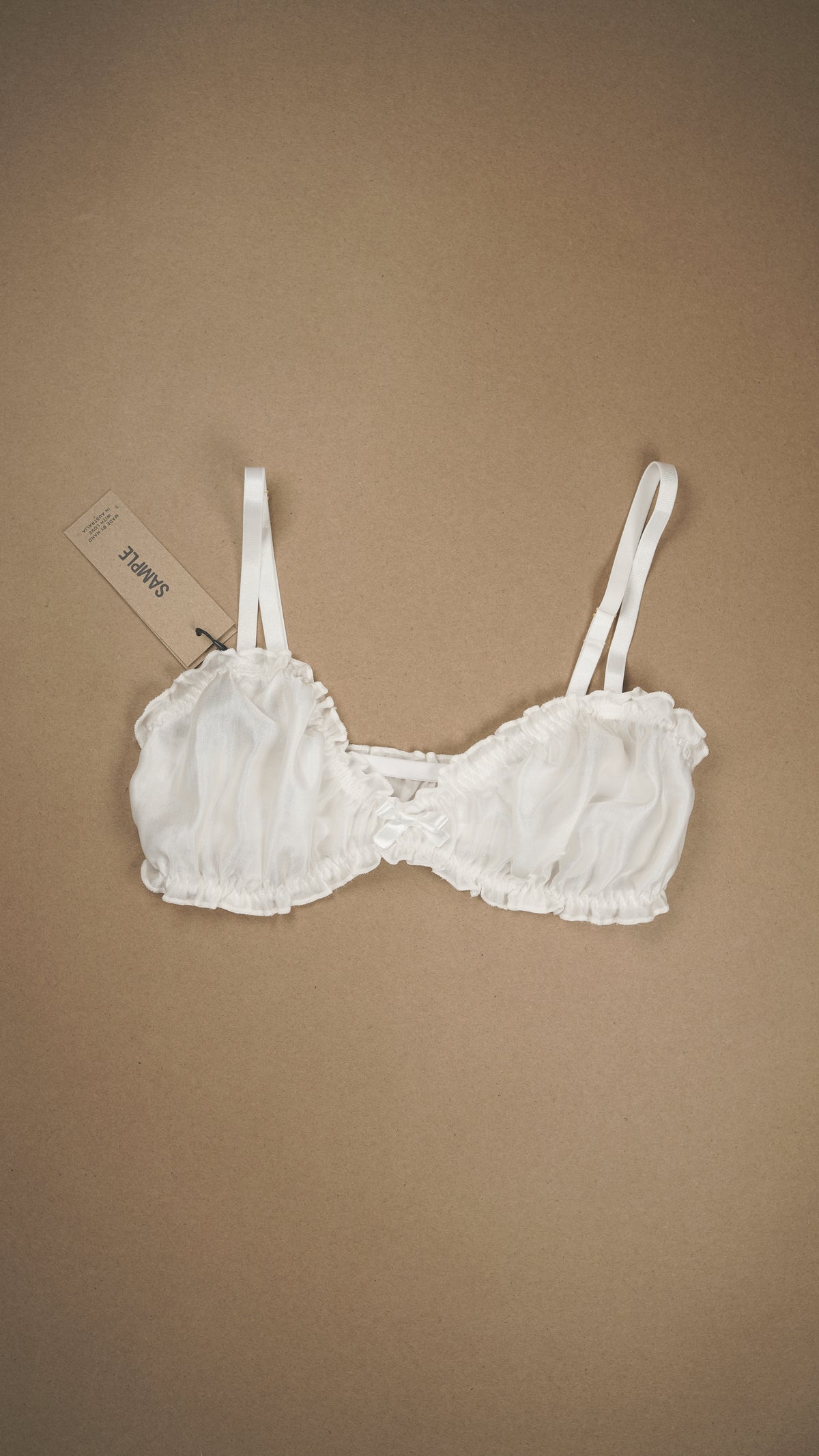 SAMPLE: Silk Cotton Ruffle Bralette Pull-On #2 Size S/M