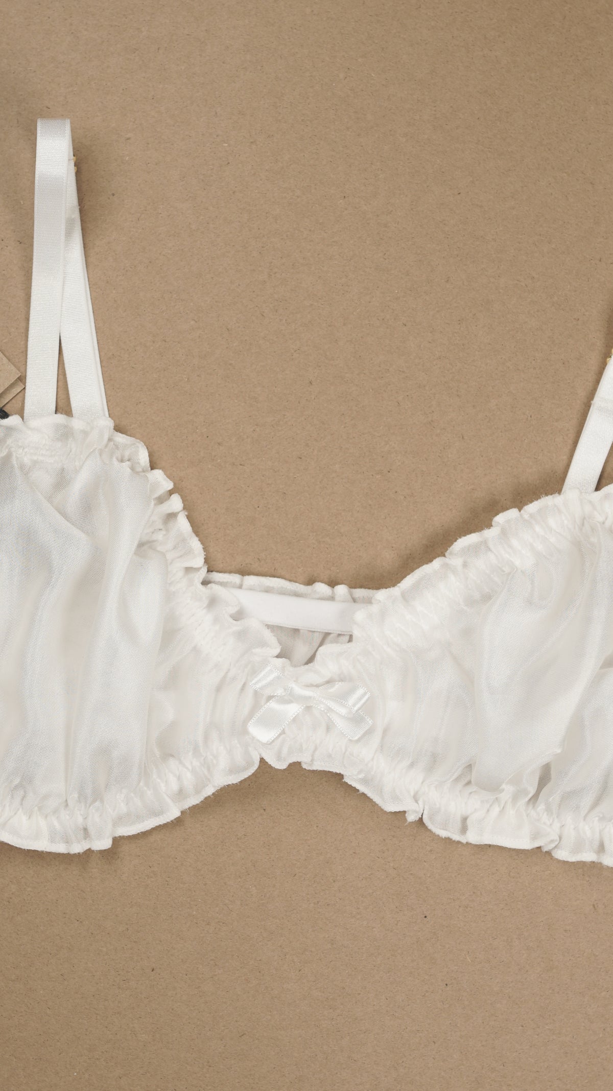 SAMPLE: Silk Cotton Ruffle Bralette Pull-On #2 Size S/M