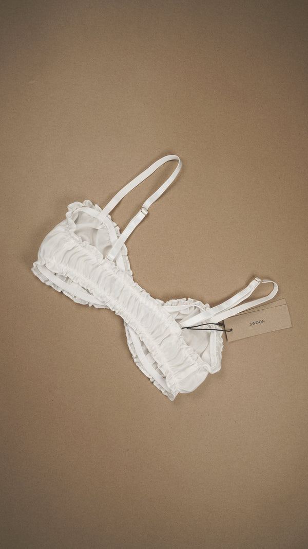 SAMPLE: Silk Cotton Ruffle Bralette Pull-On #2