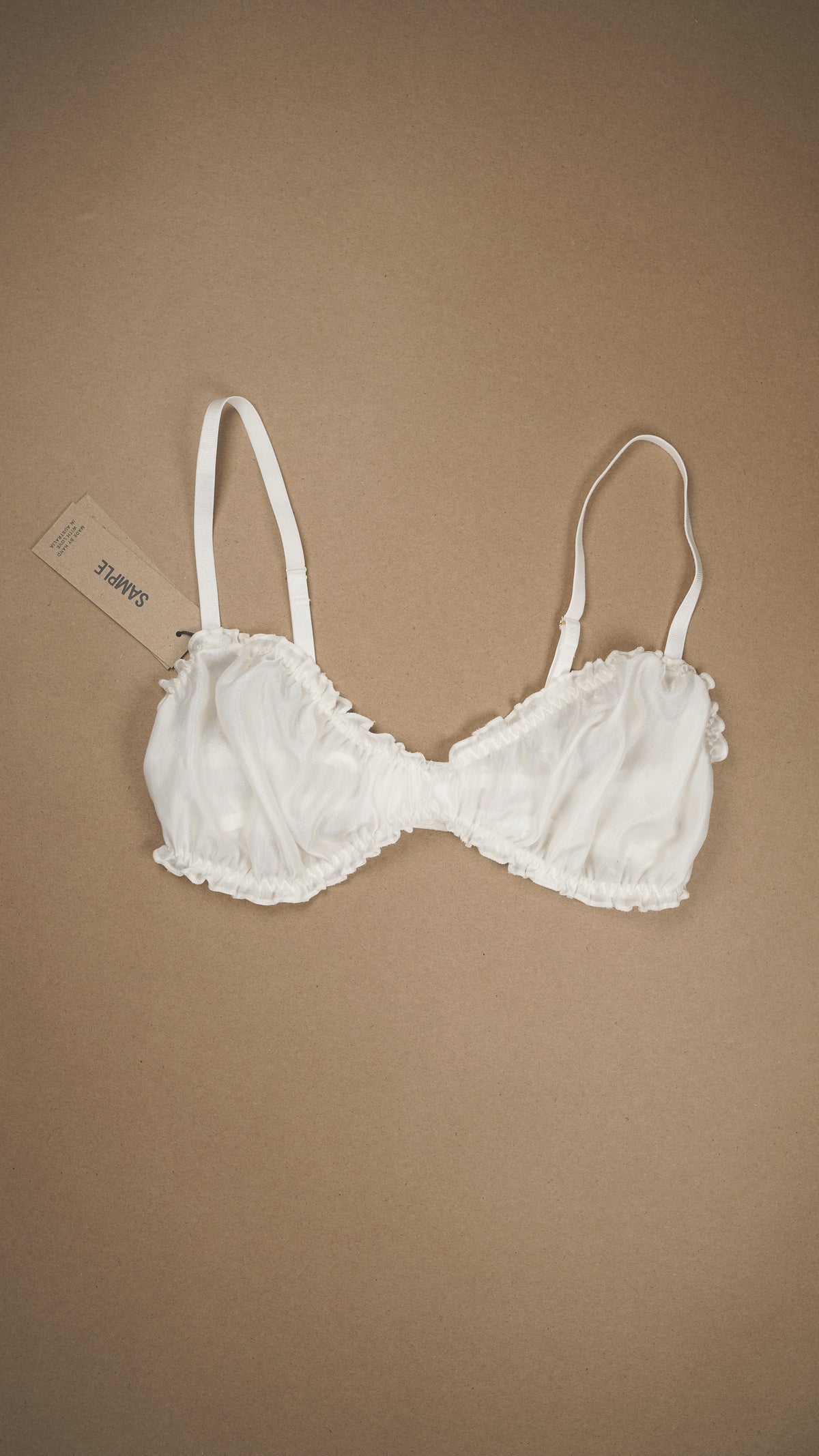 SAMPLE: Silk Cotton Ruffle Bralette Hook & Eye #1
