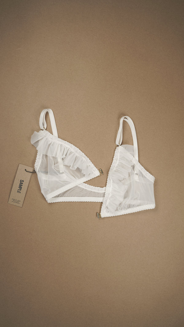 SAMPLE: Ruffle Front-Closure Bralette S/M