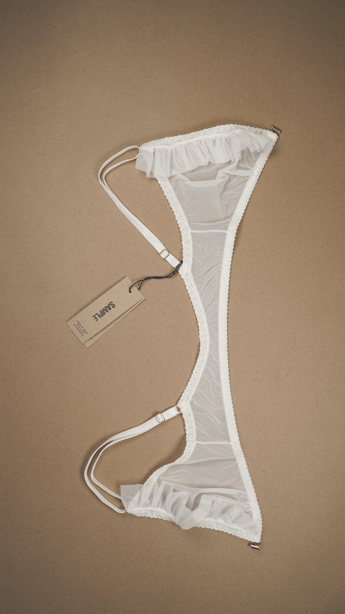 SAMPLE: Ruffle Front-Closure Bralette S/M