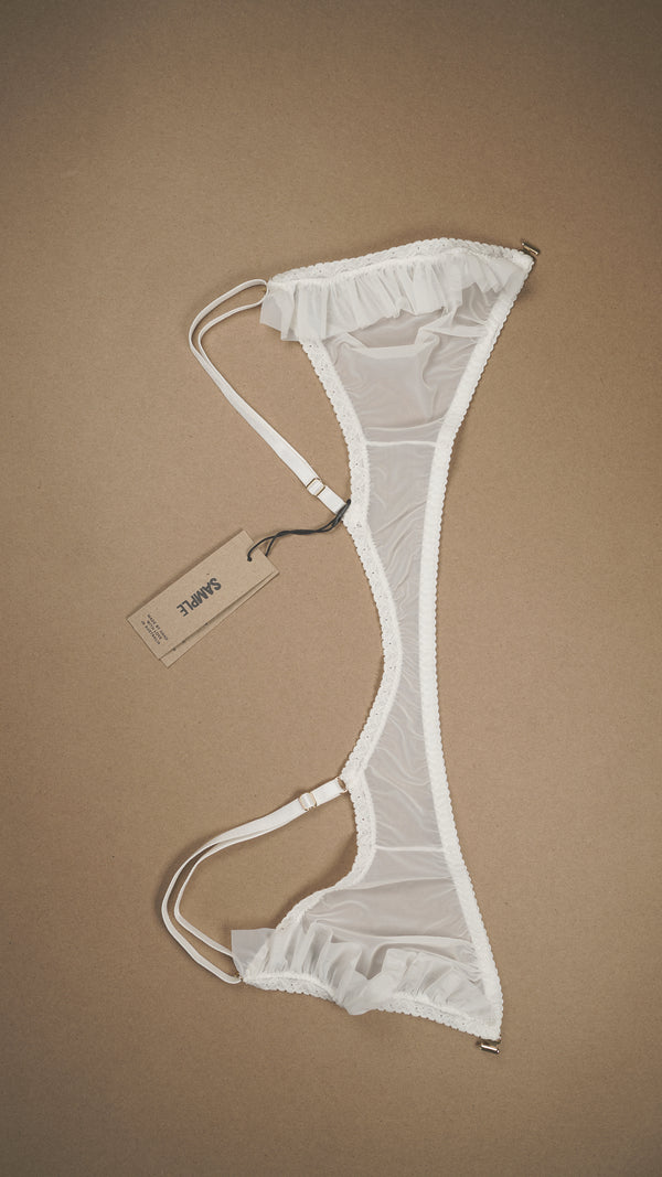 SAMPLE: Ruffle Front-Closure Bralette S/M