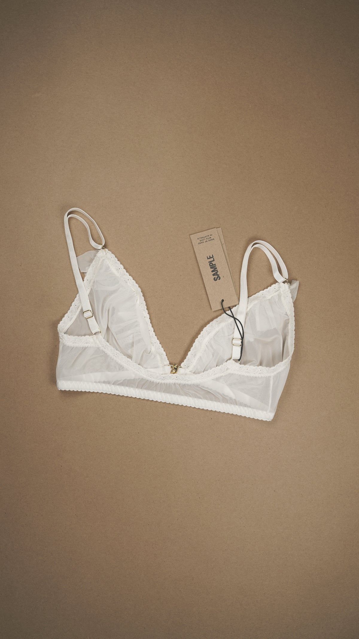 SAMPLE: Ruffle Front-Closure Bralette S/M