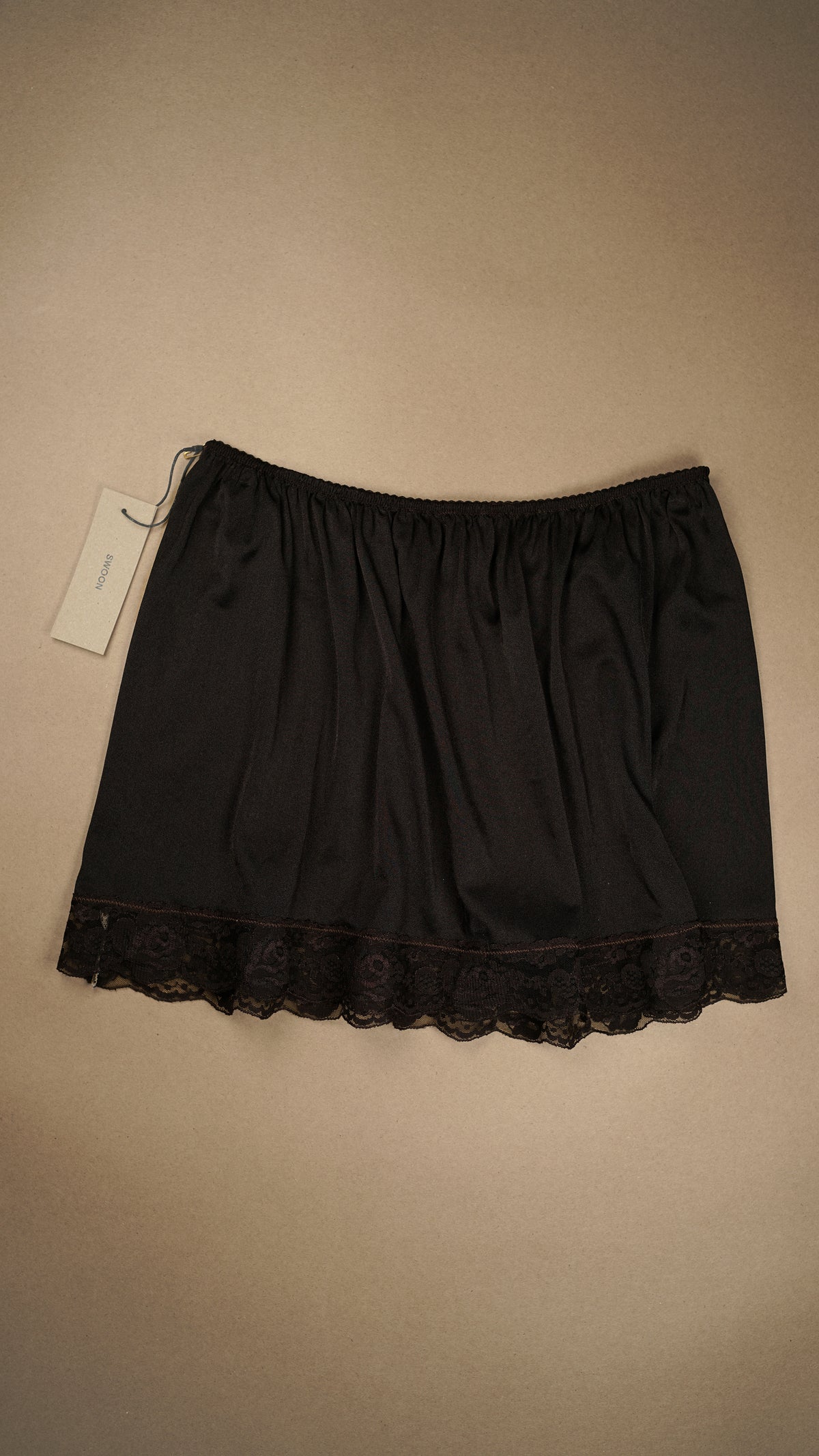 VINTAGE: Australian Made Mini Slip Skirt Dark Chocolate Brown Size S-L