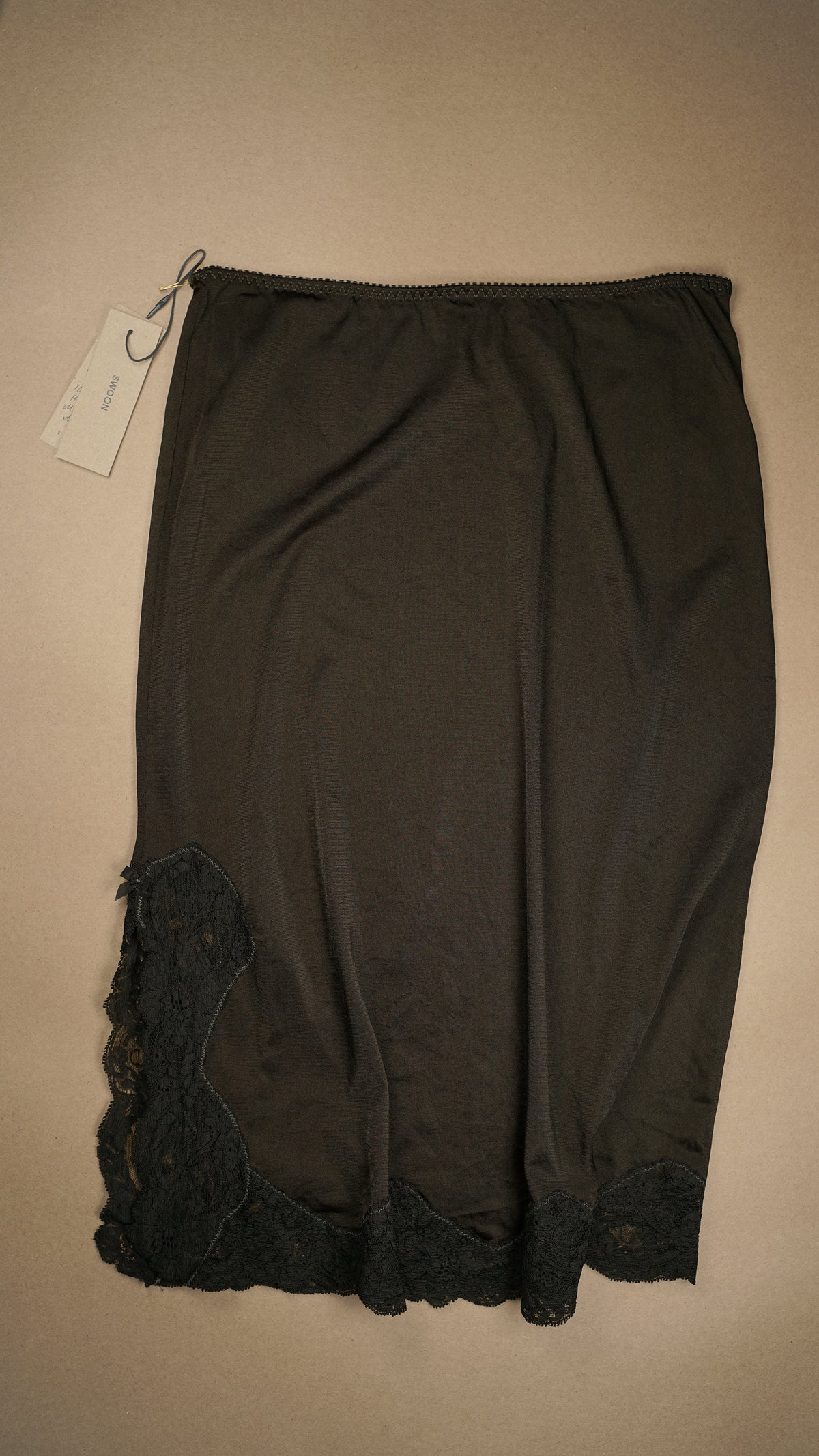 VINTAGE: Australian Made Midi Slip Slit Skirt Chocolate Size M/L