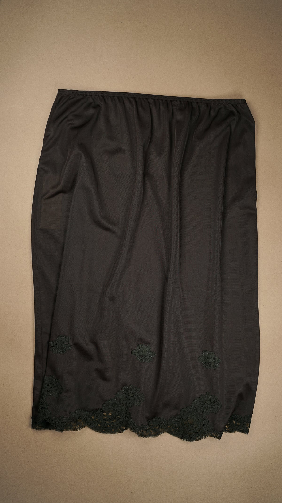 VINTAGE: Australian Made Midi Slip Skirt Plum Brown Trim Size M/L