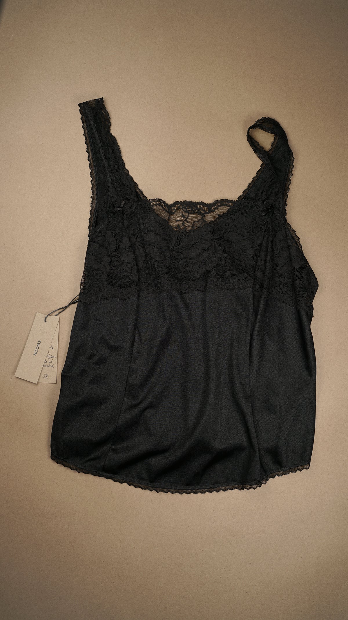 VINTAGE: Australian Made Lace Camisole #2 Black Fits M-XL