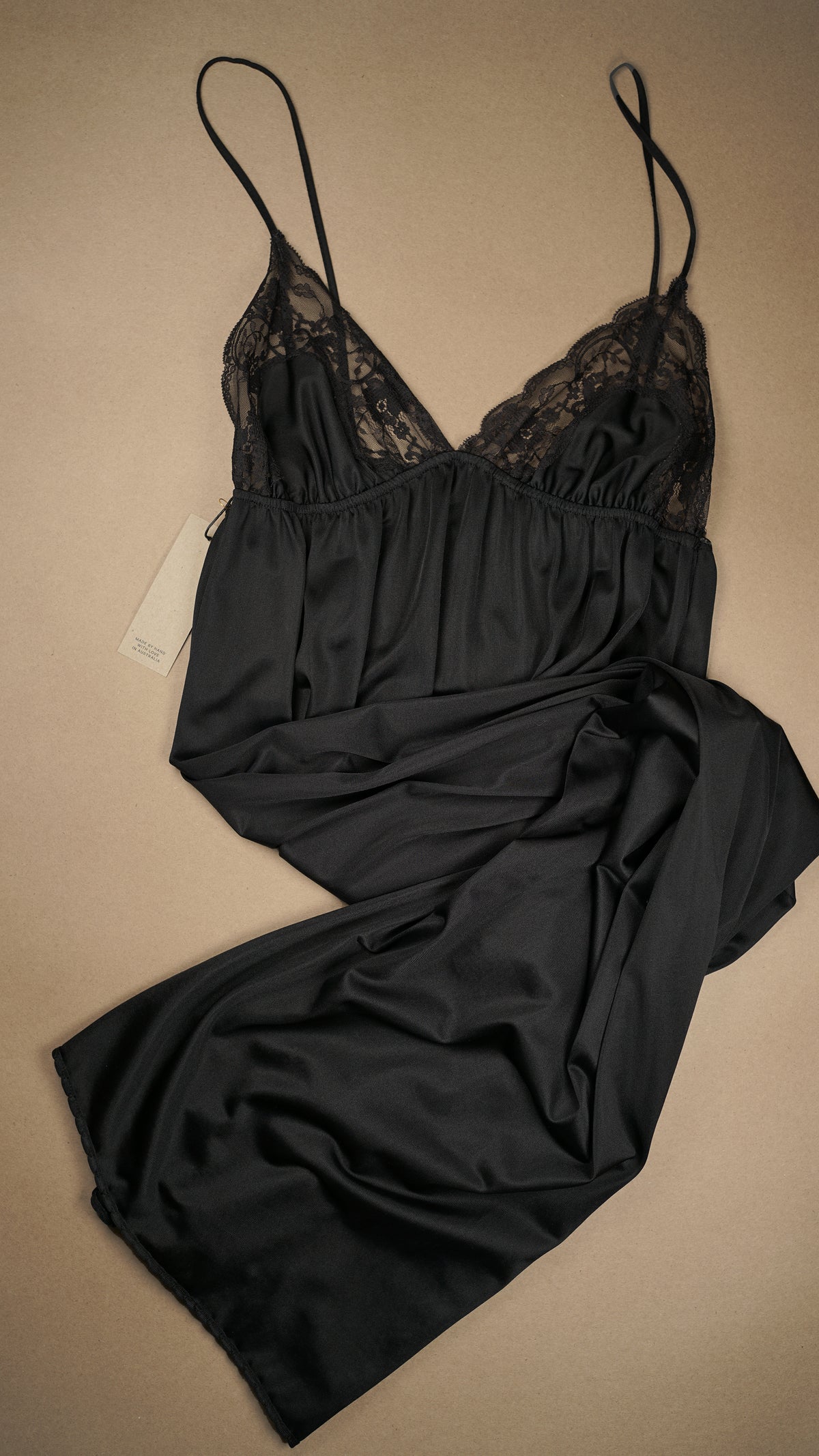 VINTAGE: Australian Made Long Slip Dress Black Fits XS/M