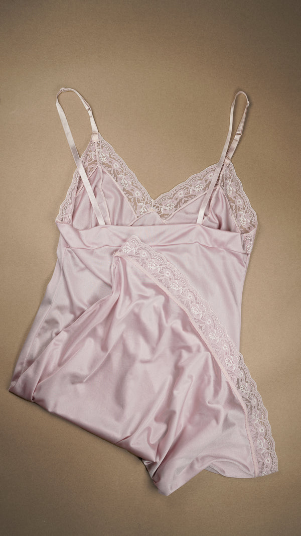 VINTAGE: Australian Made Lace Mini Slip Dress Lilac Fits S-M