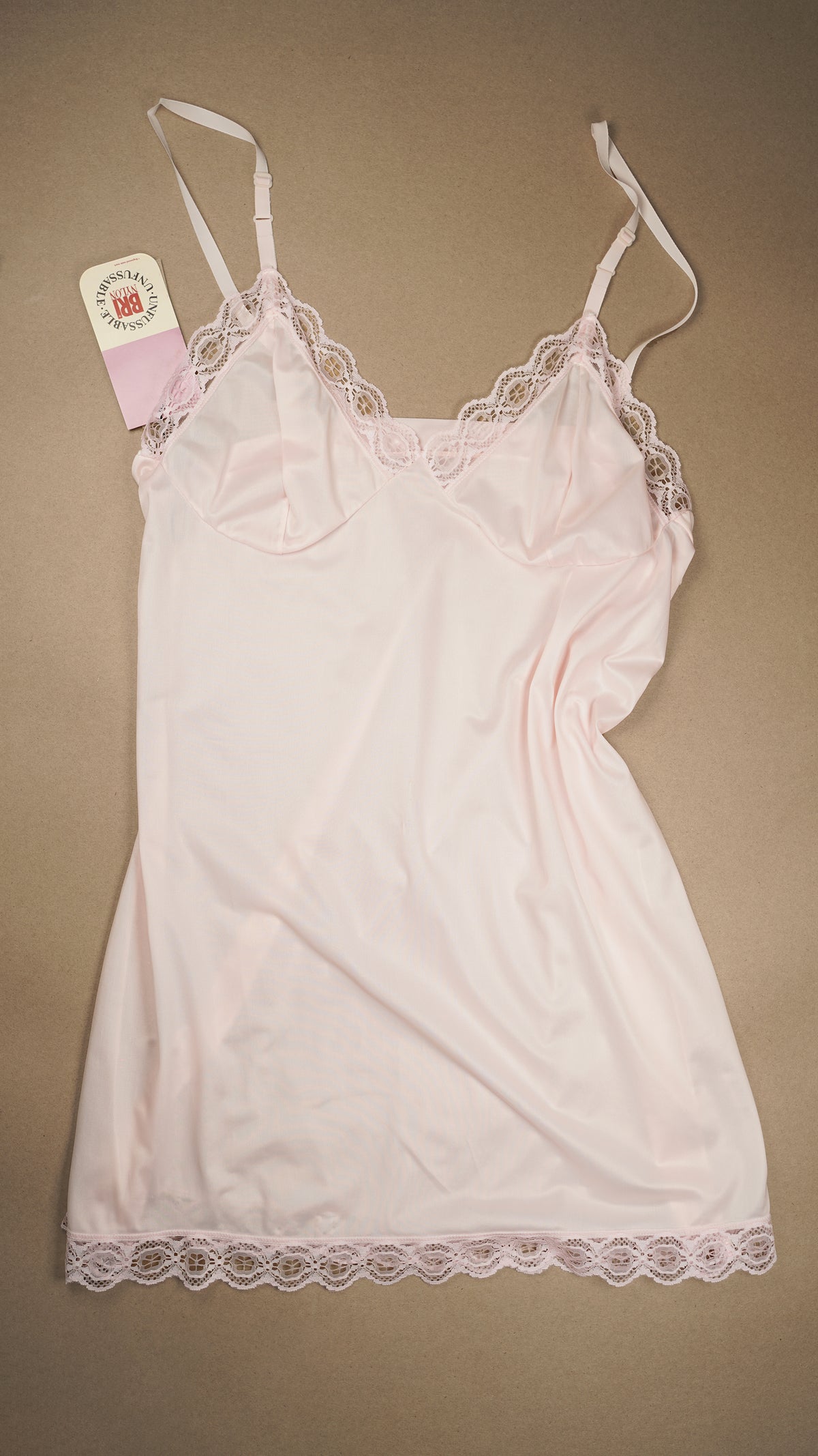 VINTAGE: Australian Made Pink Lace Mini Slip Dress Fits XS-M