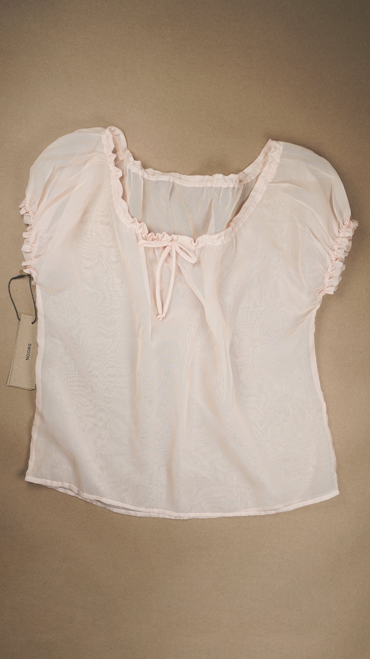 VINTAGE: Australian Made Sheer Ruffle Blouse Fits XS-M