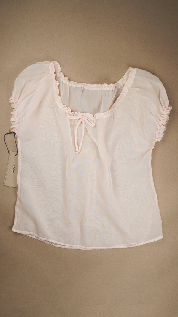 VINTAGE: Australian Made Sheer Ruffle Blouse Fits XS-M