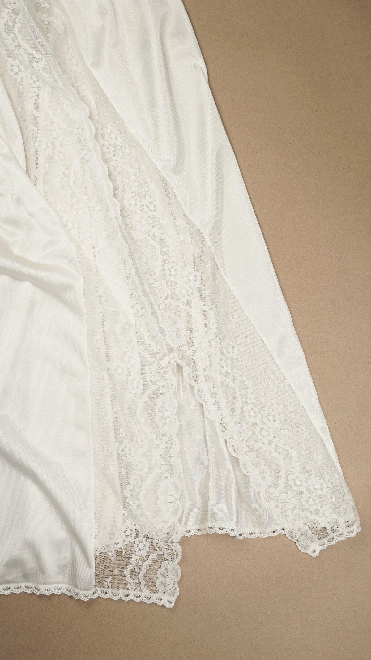 VINTAGE: Australian Made Midi Slip Skirt Lace Slit Panel White Fits M-L