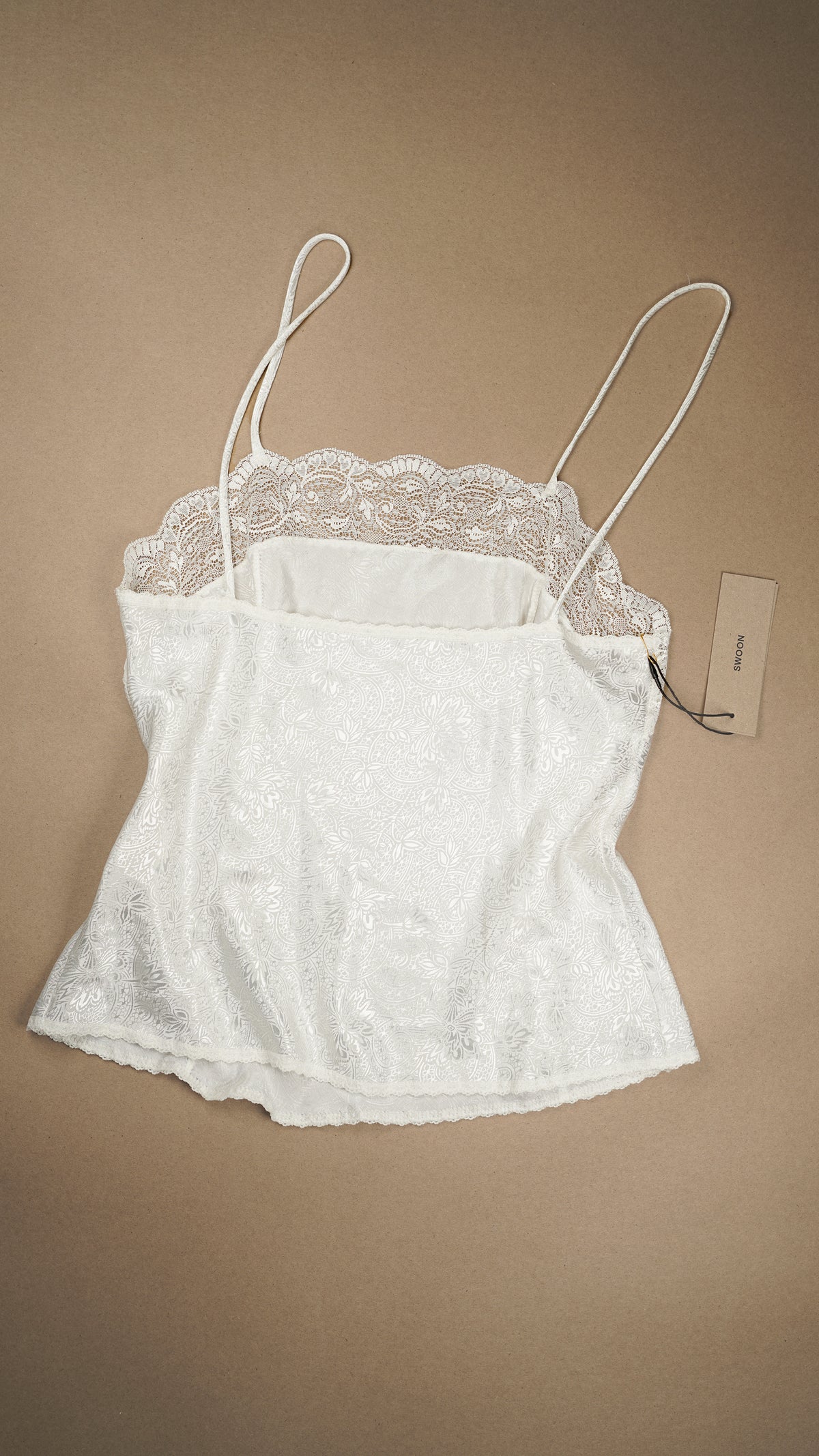 VINTAGE: Australian Made Paisley Patterned and Lace Cami White Fits XS-M