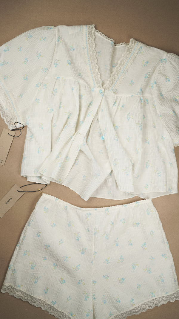 VINTAGE: Australian Made Reworked Bed Jacket & Shorts Set Fits XS
