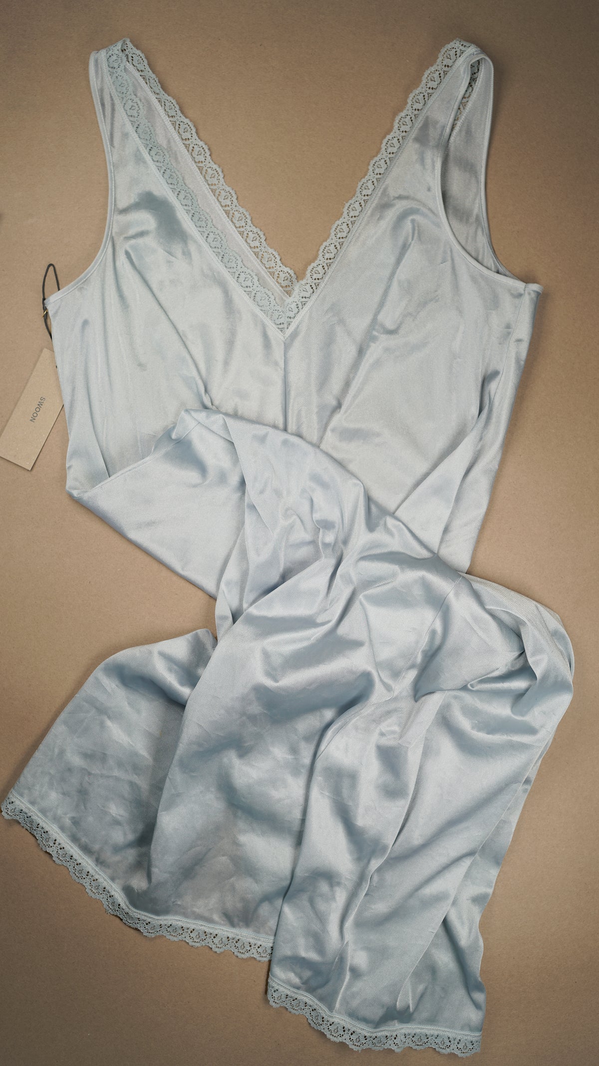 VINTAGE: Australian Made Lace V-Neck Midi Slip Dress Blue Fits M-L