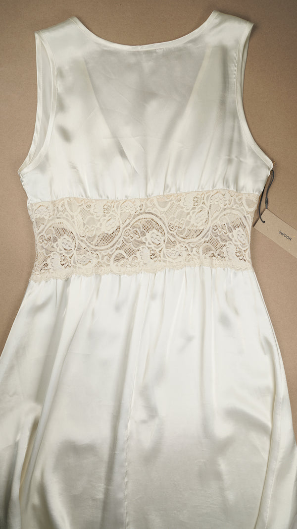 VINTAGE: Australian Made Lace Cutout Satin Long Dress Fits S-L