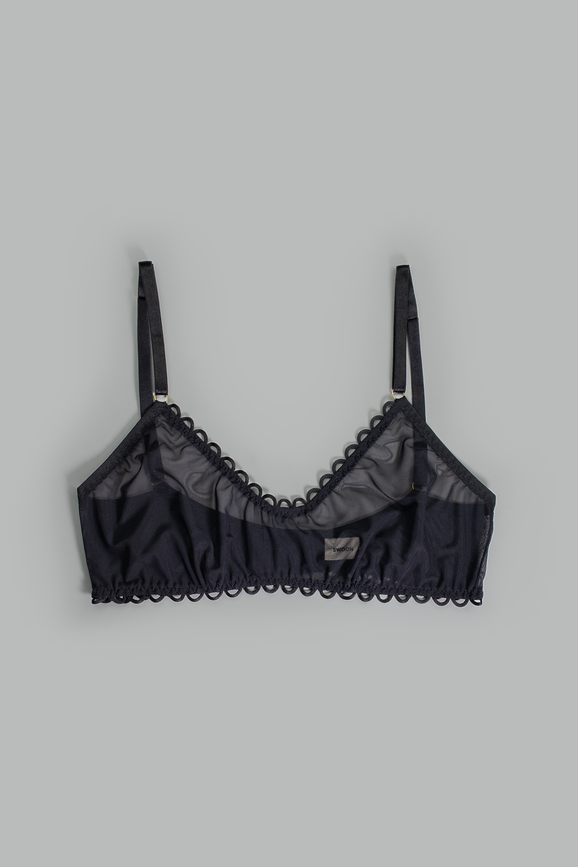 Italian Mesh Bralette in Liquorice