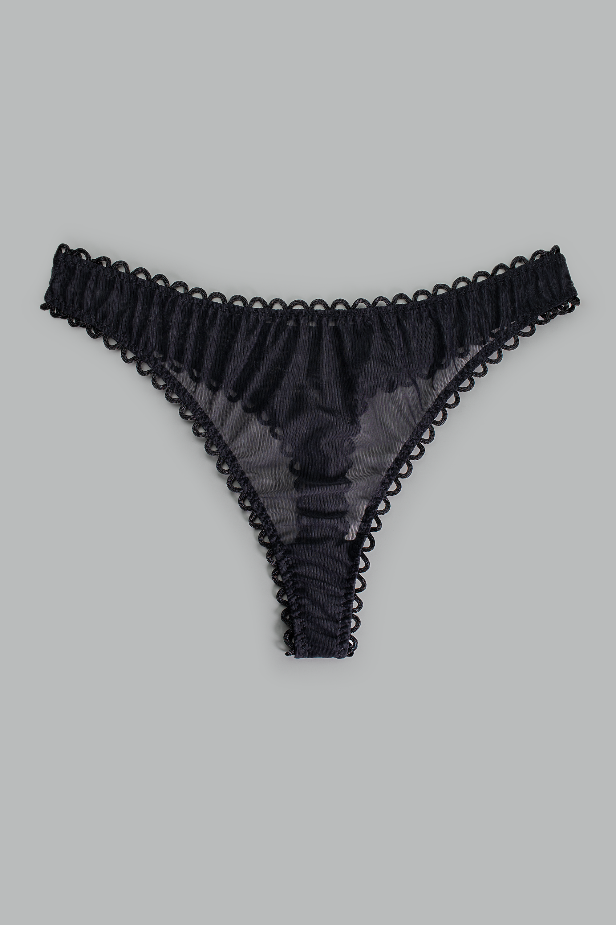 Italian Mesh Thong in Liquorice