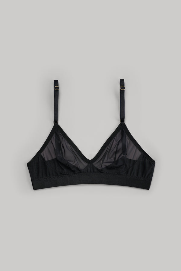 Italian Mesh Bra in Liquorice