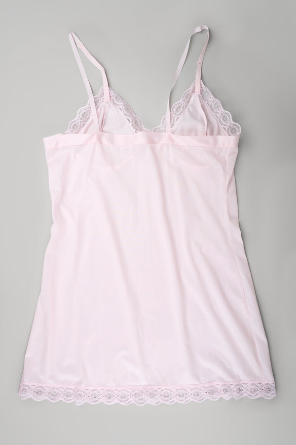 Vintage Mini Slip Dress with Lace Trim